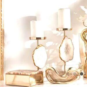 Oliver Bonas Resin Agate & Brass Decorative Storage Box